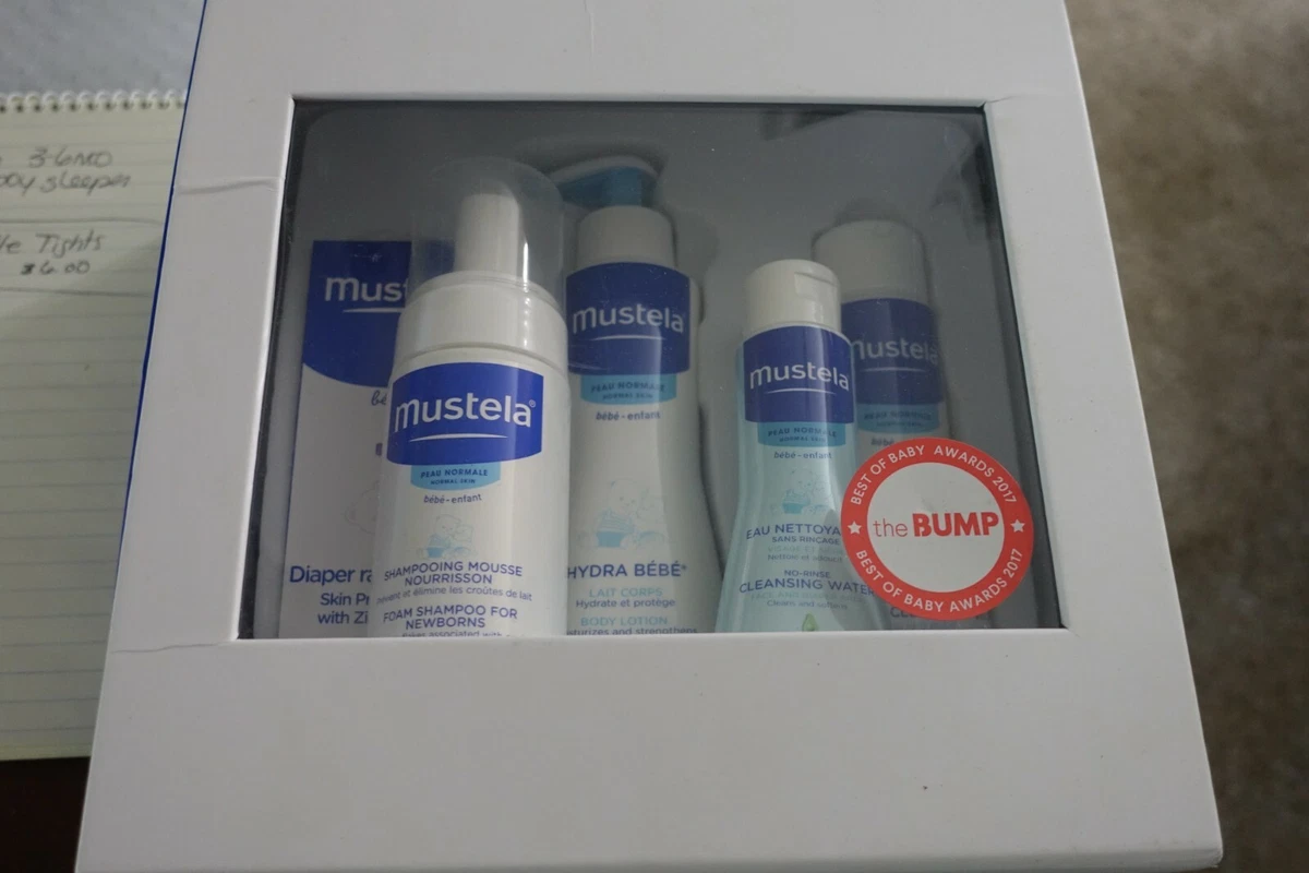 Mustela Newborn Arrival Gift Set, Baby Bath Time Skin Care Essentials, 5  Items