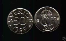 SWEDEN 50 ORE KM-855 1979  x 1 Pcs KING KARL GUSTAF XVI UNC Swedish Money COIN