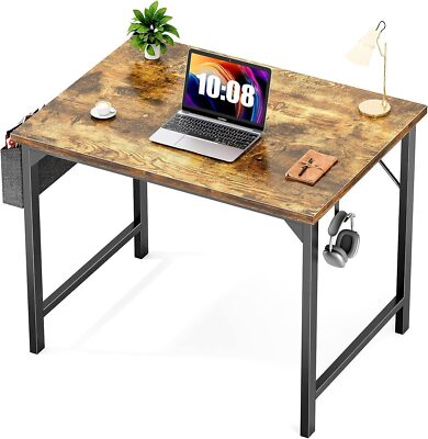 31 Inch Brown Home Office Computer Wood Writing Desk Corner Executive Work Table