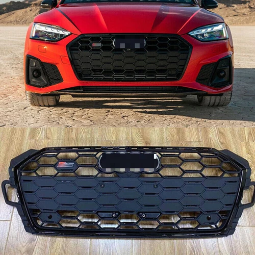 For Audi A5 S5 2020-2023 S5 Style Black Honeycomb Front bumper Grille 1PCS - Picture 1 of 4