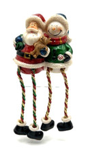 Snowman  Santa Shelf Sitter Ornament 6.5" Gift Christmas Decoration Cute