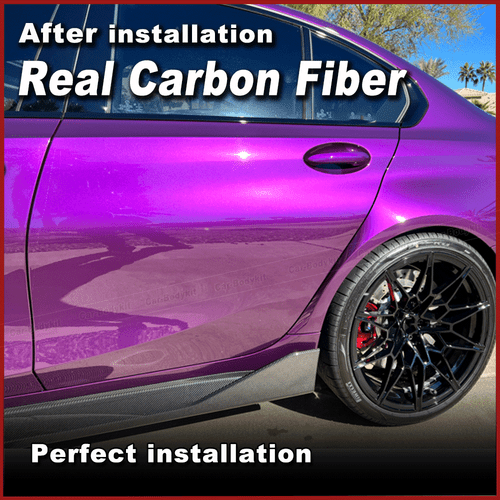 Umbrales laterales de carbono Side Skirts umbral enfoque para BMW Serie 3 G80 M3 2020-2024 - Imagen 6 de 12