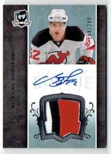 2007-08 THE CUP NICKLAS BERGFORS AUTO PATCH 3 COLORS 144/249 NEW JERSEY DEVILS