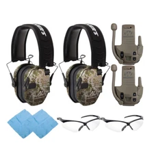 Walker's Razor Kryptek Camo 2 Pack Slim Electronic Muff and Walkie Talkie Bundle