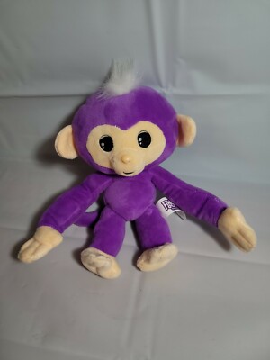 Fingerlings Purple Monkey Sparkle Plush With Sound 10'' Poseable Stuffed Toy