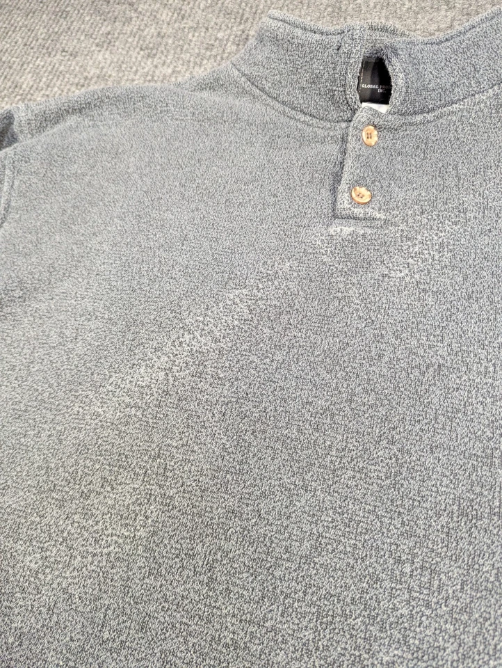 Винтажный мужской пуловер Harley Davidson XL серый мотоциклист Henley махровая ткань Y2K мотоциклист - Изображение 4 из 4