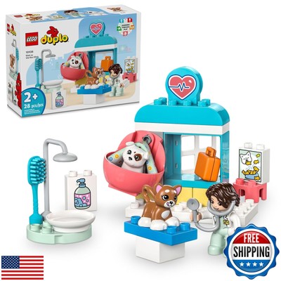 LEGO DUPLO Town Visit to The Vet Clinic Pet-Care Role-Play Toy, Dog, Cat and 