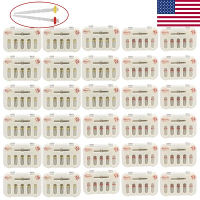 Dental Fiber Post Resin Screw Thread Quartz Drills Yellow/Red USPS CEFDA