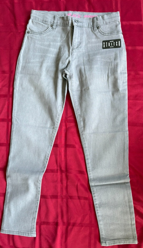 Childrens Place Girls Stretch denim jeggings size 12 - Gray Wash NEW