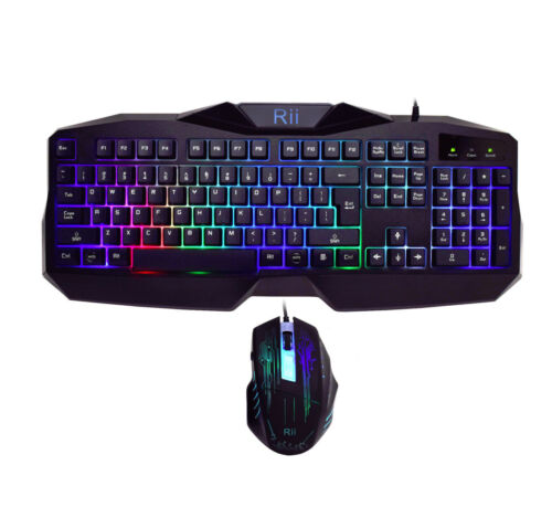Rii RM400 Gaming Keyboard & Mouse Combo Bundle 7-Colors Backlit LED for Mac/PC - Picture 2 of 10