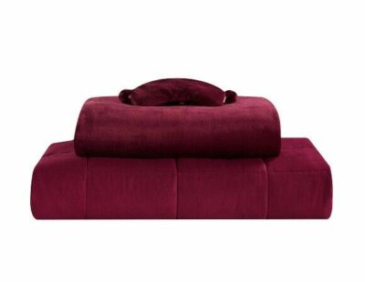 WELL BEING 3 PIECE WEIGHTED (20LB) BLANKET, DUVET AND EYE MASK SET, MAROON