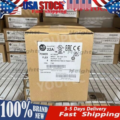 New Factory Sealed Allen Bradley 22A-V4P5N104 PowerFlex 4 AC Drive 1.0HP 120V