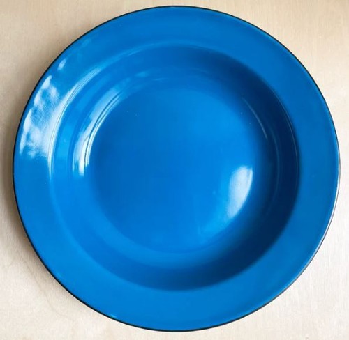 Enamel Soup Plate 24cm Cereal Bowl Blue Camping 4WD Home Caravan Boat Kitchen - Foto 4 di 6