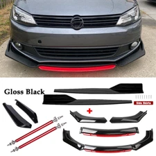 Front Bumper Lip Spoiler Splitter Rear Lip Side Skirt For VW Jetta MK6 J++