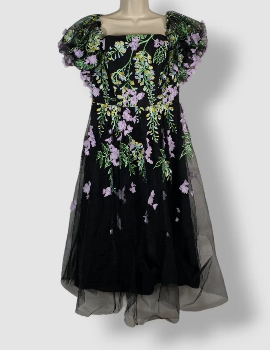 sachin and babi light blue dress Marchesa Tiered Embroidered Tulle Midi Dress in White main image 0