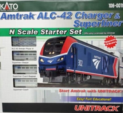 Spur N - Kato Unitrack Startset Amtrak Siemens ALC-42 Charger-- 106-0019 NEU