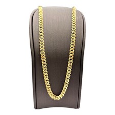 18ct 18k Yellow Gold Diamond Cut Cuban Link Chain Necklace 29.0 Grams 52cm. New