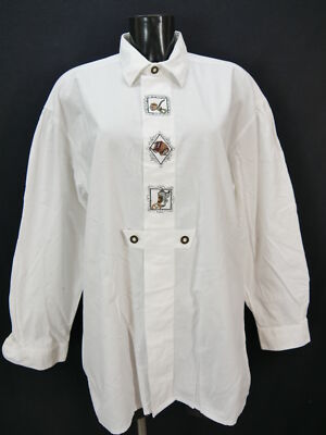Size XL costume shirt cotton white with embroidery fabulous shirt TH2365