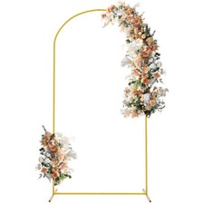 Fit Baby Birthday Metal Arch Backdrop Stand 7.2Ft Gold Stable Arch Wedding Frame
