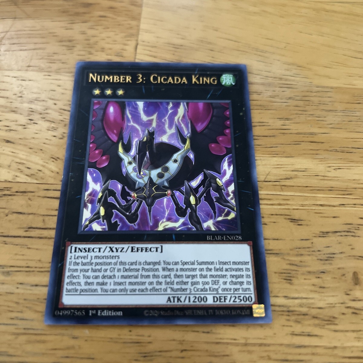 Number 3: Cicada King BLAR-EN028 Ultra Rare 1st Edition YuGiOh - Foto 5