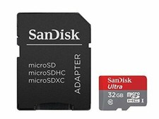 SanDisk Ultra 32GB microSDHC UHSI Card with Adapter Grey/Red Standard PACK OF 2
