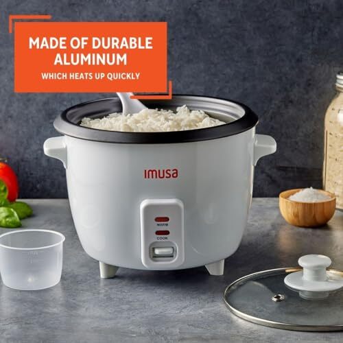 IMUSA USA GAU00013 Nonstick Rice Cooker 8Cup (Uncooked) 16Cup