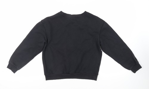 Lonsdale Womens Black Cotton Pullover Sweatshirt Size 12 Pullover - Logo - Picture 2 of 10