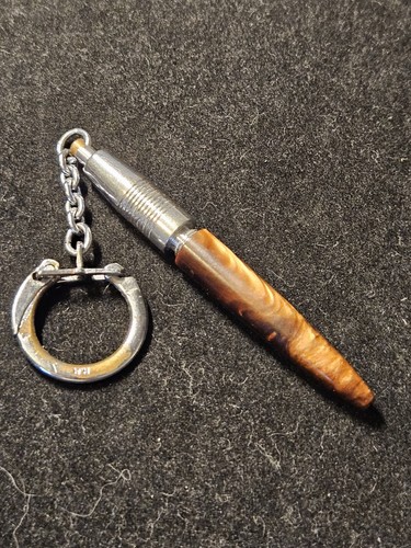 Keyring - Ballpoint Pen Unic Retractable Miniature Vintage 1960s Metal - Picture 3 of 3