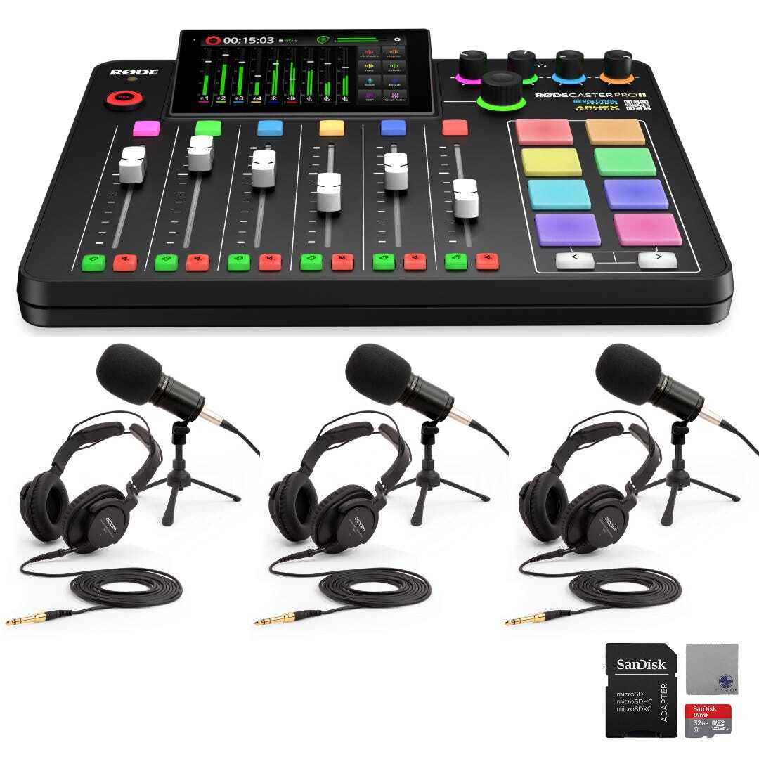 Rode RODECaster Pro 2 Audio Production Studio Bundle with 3x