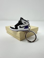 Nike Air Jordan Shoe Keychain 3D Mini Sneaker Charm Purple White Black