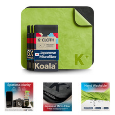 Eyeglass Cleaning Cloth Japanese Microfiber Pack of 6 Black Green Screen Lens