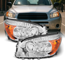 - OE Factory Style for 06-08 Toyota RAV4 XA30 Chrome Clear Headlight Headlamps