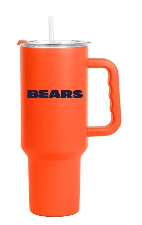 Chicago Bears Tumbler Orange Blue 40 oz football Flipside Powder Coat