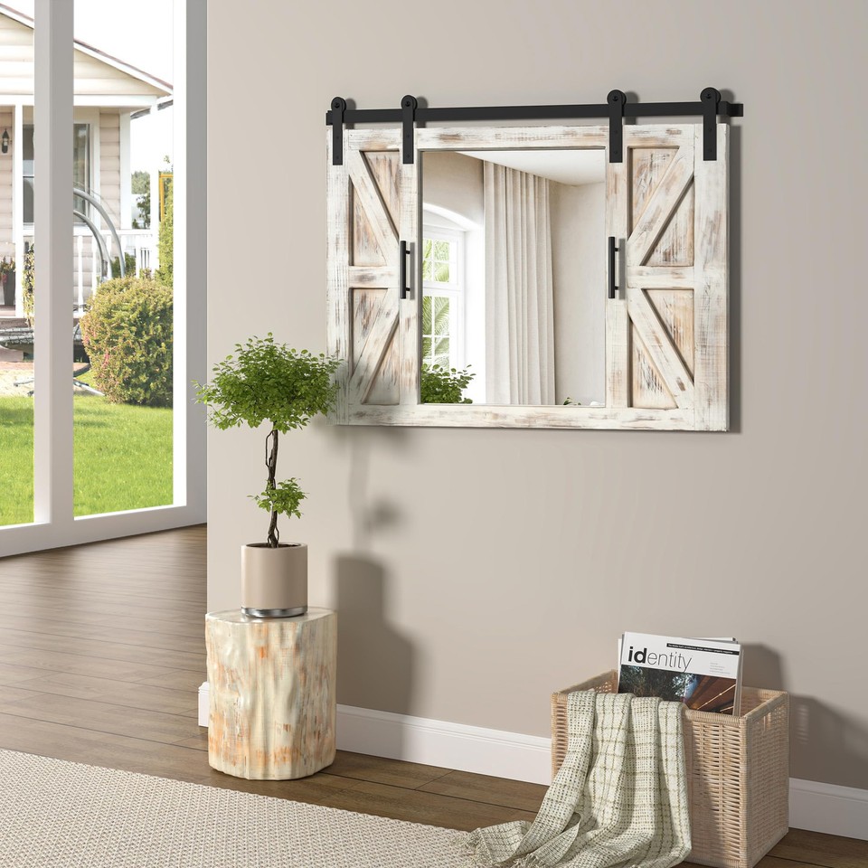Farmhouse Barn Door Mirror - 37