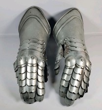 Steel Medieval Knight Late Gothic Finger Gauntlets Armor Gloves Hands Metal