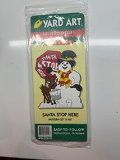 Yard Art Do It Yourself Wood Pattern SANTA STOP HERE Christmas Decor Vintage