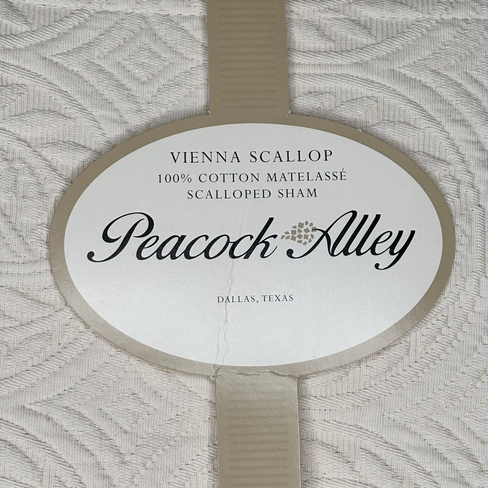 Callejón de pavo real Viena vieira matelasse 100 % algodón farsa estándar 20x26 crudo Foto 2 de 4