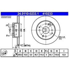 2x ATE Scheibenbremse hinten 42510SM4950 42510SV4A00 GBD90835 | 714356