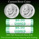 2023-P&D Roosevelt Dimes BU Mint State 2 Roll Set