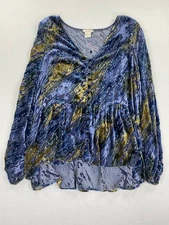 Sundance Women’s Velvet Burnout Long Sleeve Top Size Large Silk Blend Boho NWOT