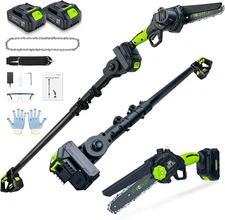 2-In-1 Cordless Pole Saw, 6 Inch Brushless Pole Chainsaws Mini Handheld Chainsaw