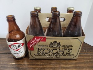 Vintage Kochs Beer Bottles 6 Pack Golden- 1 Bottle Brewiana Dunkirk NY Antiques