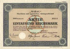 MABAG Maschinen Apparatebau 1940 Nordhausen Schrobenhausen Thyssen Hanover 1000