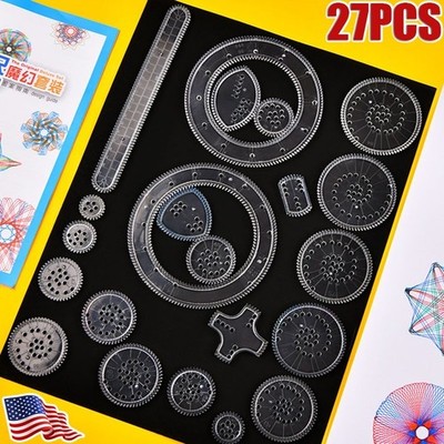 NEW Multi Functional Geometric Draw Spiral Designs Interlocking Toys Gears US