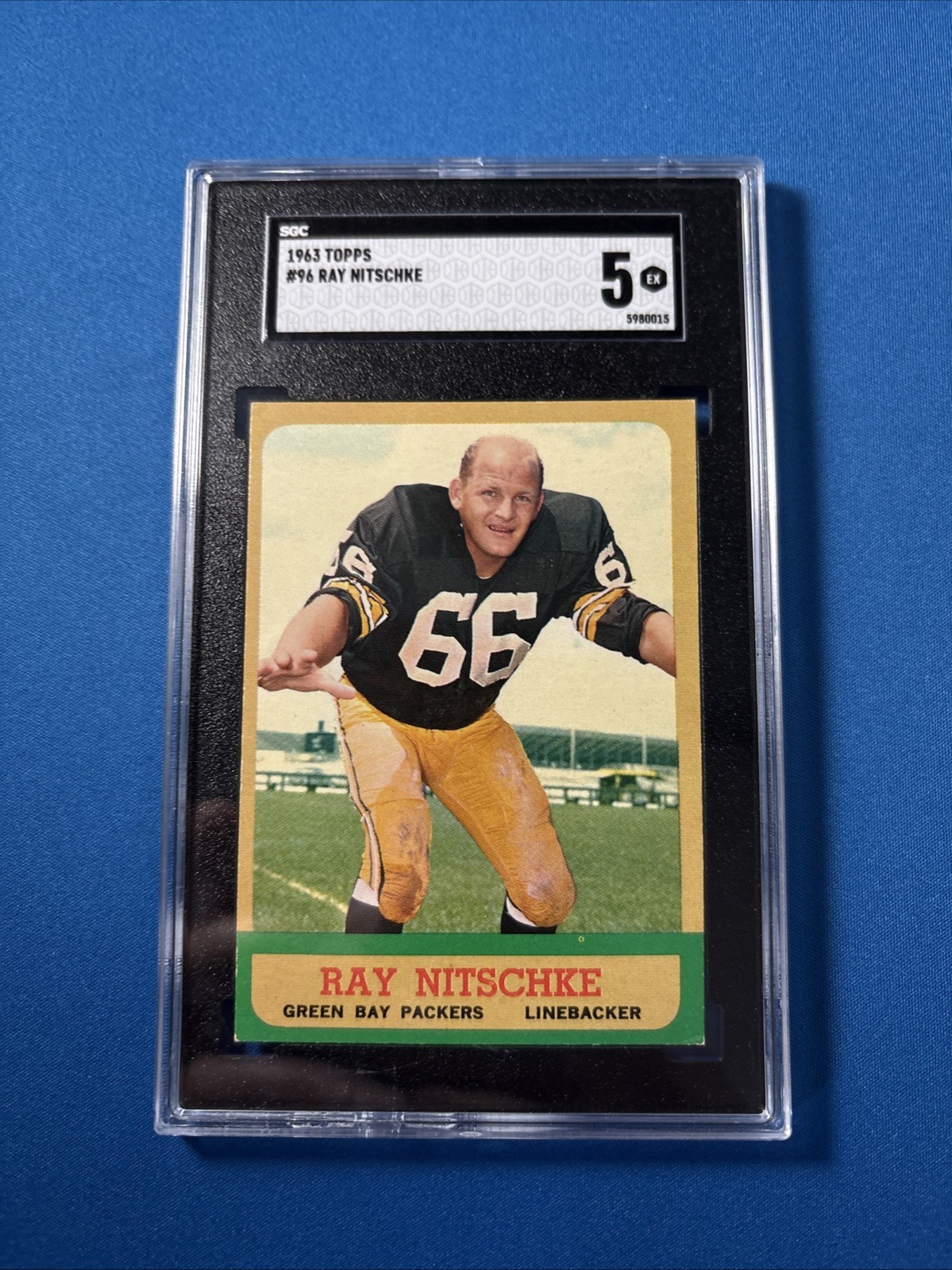 Topps 1963 HOF Ray Nitschke Green Bay Packers #96 SGC 5 Rookie Card