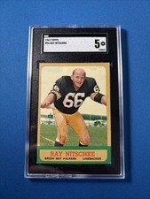 Topps 1963 HOF Ray Nitschke Green Bay Packers #96 SGC 5 Rookie Card. rookie card picture