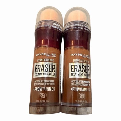 2 Maybelline Instant Age Rewind Eraser Treatment Makeup foundation in shade 360.
