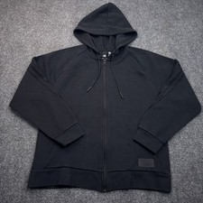 adidas Fleece Hoodie Youth Kids Size Large 16-18 Black Full Zip Sweatshirt