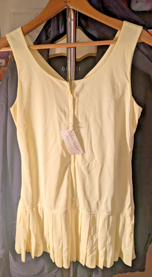 Juego de tenis plisado vintage divertido Fads of Palm Springs California 2 piezas Bloomers nuevo con etiquetas años 70 Foto 4 de 4