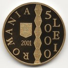 2001 Romania Brancusi Commemorative 5000 Lei Solid Gold Coin, Proof 1 Troy Ounce — photo 4